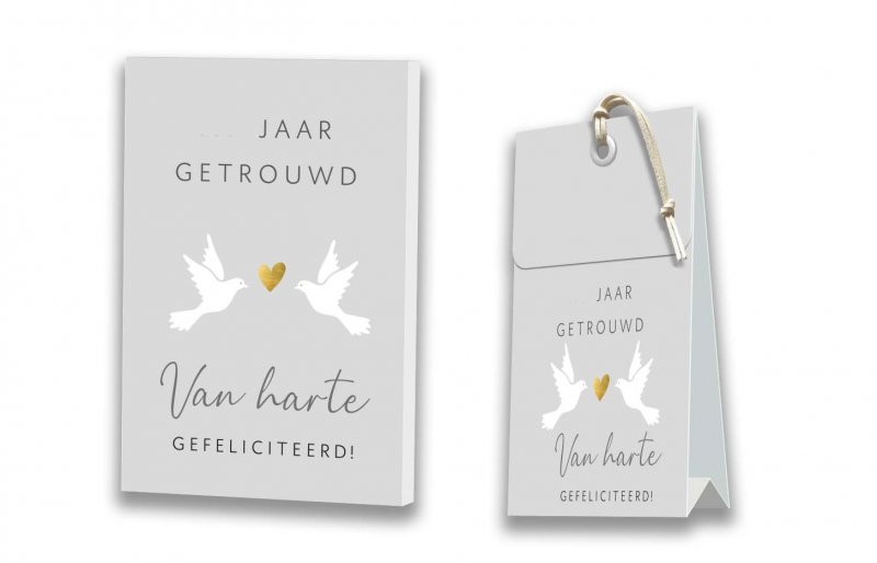 ZWART & WIT MET EEN VLEUGJE GOUD  ....jaar getrouwd  Van harte gefeliciteerd