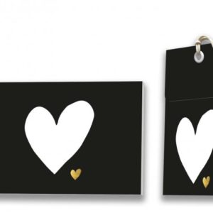 ZWART & WIT MET EEN VLEUGJE GOUD   Blanco ( groot wit hart)