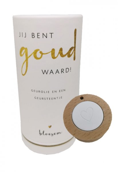 Geursteen met olie ♥ "Jij bent goud waard!"